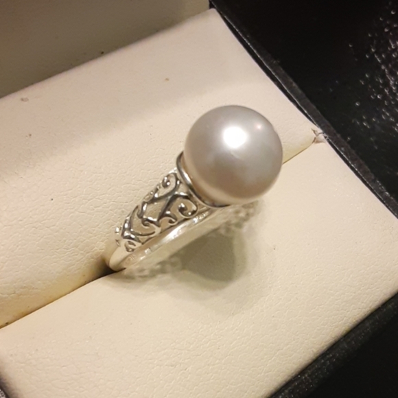 Genuine Fresh Water Pearl 925 Sterling Silver Ring - Picture 8 of 8